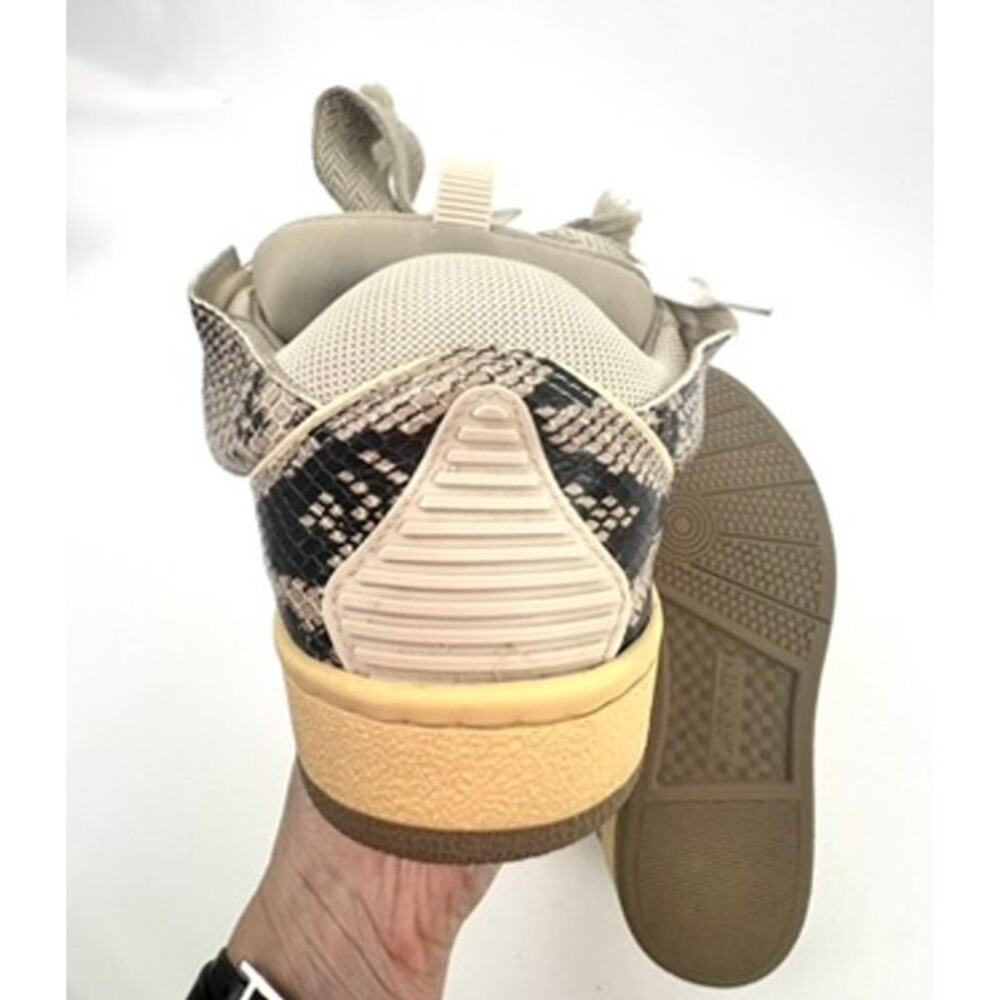 Men's Lanvin Beige Python Print Curb Sneakers Siz… - image 6